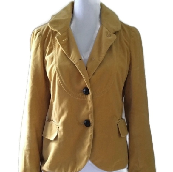 J. Crew Jackets & Blazers - J. Crew Bella Blazer Mustard Gold Velvet Sz 14